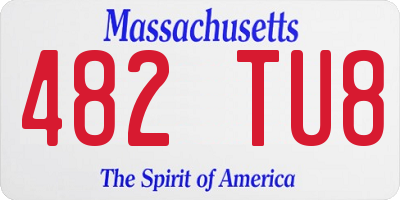 MA license plate 482TU8