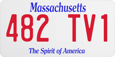MA license plate 482TV1