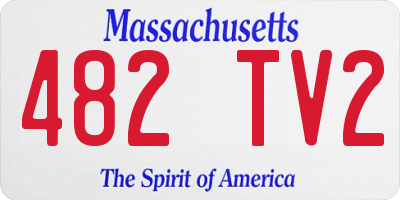 MA license plate 482TV2
