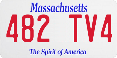 MA license plate 482TV4