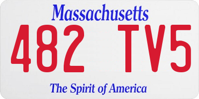 MA license plate 482TV5