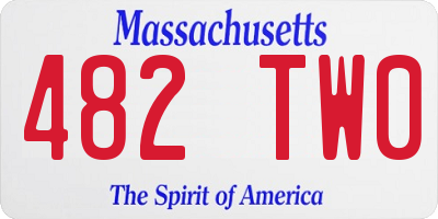 MA license plate 482TW0