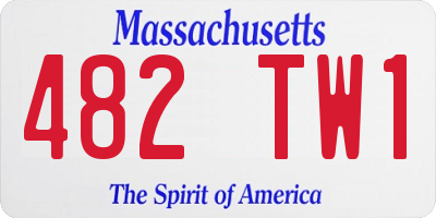 MA license plate 482TW1
