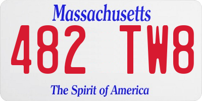 MA license plate 482TW8