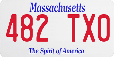 MA license plate 482TX0