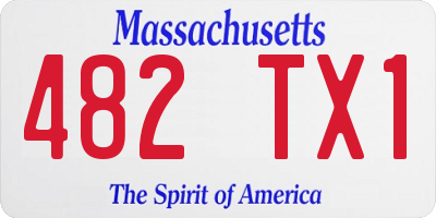 MA license plate 482TX1