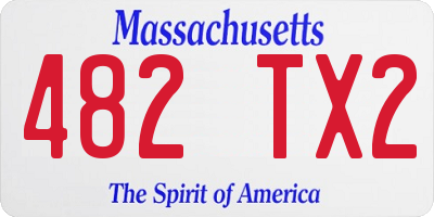 MA license plate 482TX2