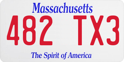 MA license plate 482TX3