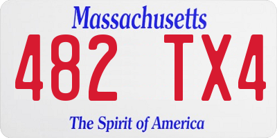MA license plate 482TX4