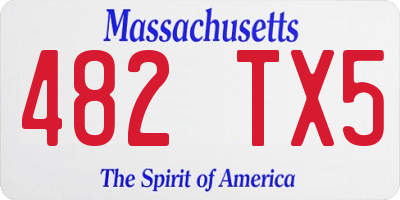 MA license plate 482TX5