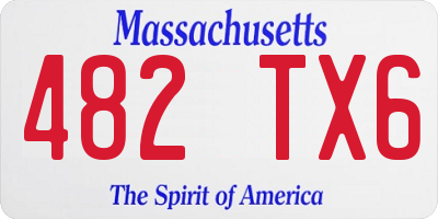 MA license plate 482TX6