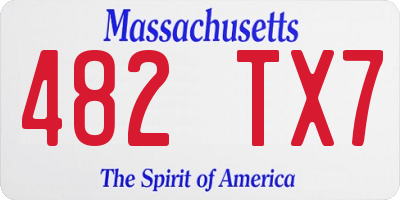 MA license plate 482TX7