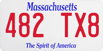 MA license plate 482TX8