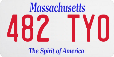 MA license plate 482TY0
