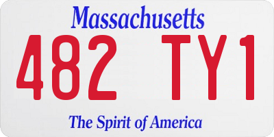 MA license plate 482TY1