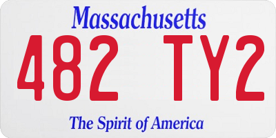 MA license plate 482TY2