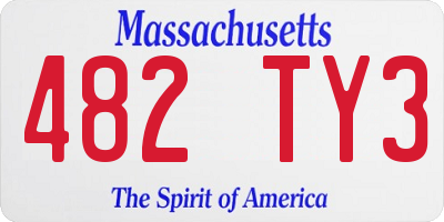 MA license plate 482TY3