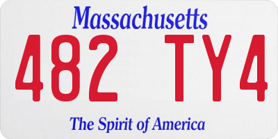 MA license plate 482TY4
