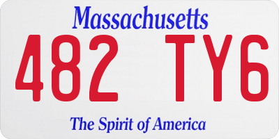 MA license plate 482TY6