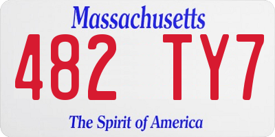 MA license plate 482TY7