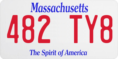 MA license plate 482TY8