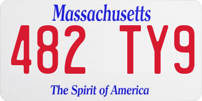 MA license plate 482TY9