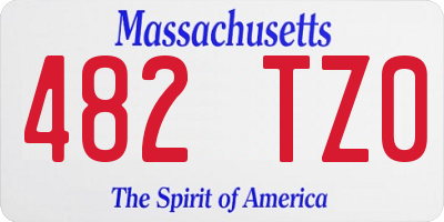 MA license plate 482TZ0
