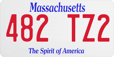 MA license plate 482TZ2