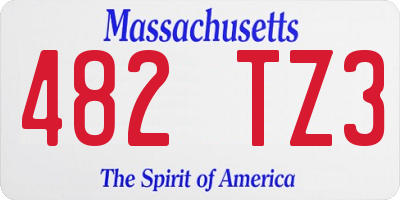 MA license plate 482TZ3