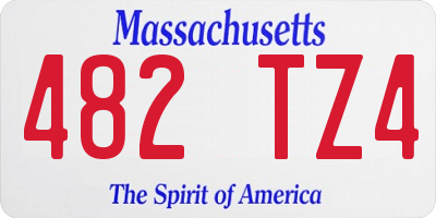 MA license plate 482TZ4
