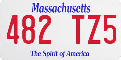 MA license plate 482TZ5