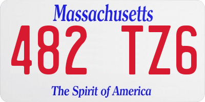 MA license plate 482TZ6