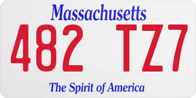 MA license plate 482TZ7