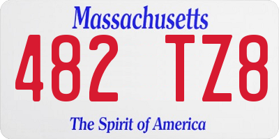 MA license plate 482TZ8