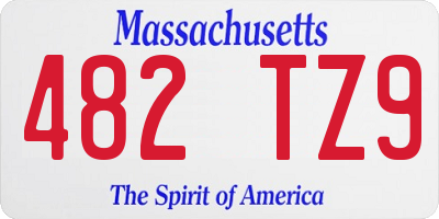MA license plate 482TZ9