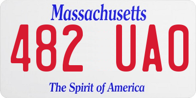 MA license plate 482UA0
