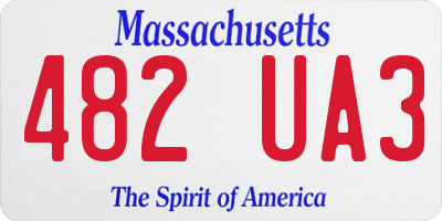 MA license plate 482UA3