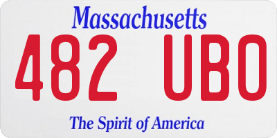 MA license plate 482UB0