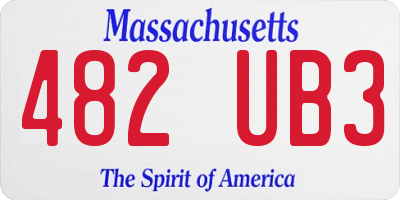 MA license plate 482UB3
