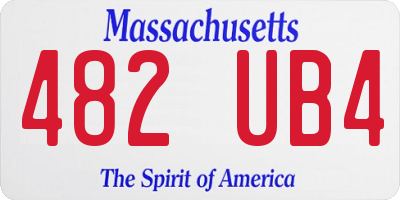 MA license plate 482UB4