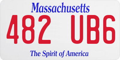 MA license plate 482UB6