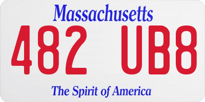 MA license plate 482UB8