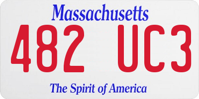 MA license plate 482UC3