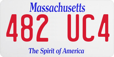 MA license plate 482UC4