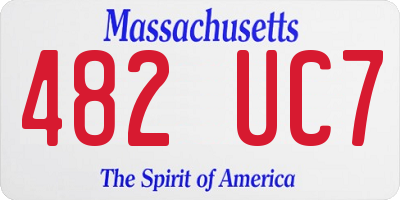 MA license plate 482UC7