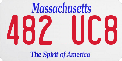 MA license plate 482UC8
