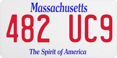 MA license plate 482UC9