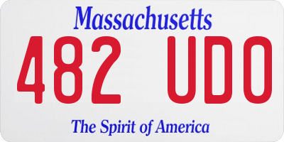 MA license plate 482UD0