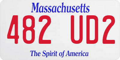 MA license plate 482UD2