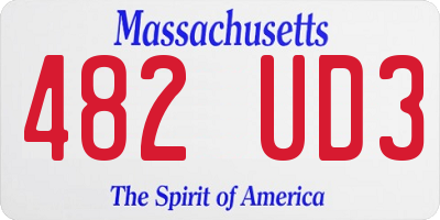 MA license plate 482UD3